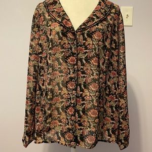 Long Sleeve 6 Button CJ Banks Blouse